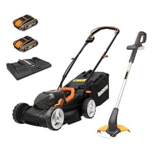 Worx - 20V Cordless Lawn Mower + String Trimmer & Edger 2.0Ah Kit | WG927E