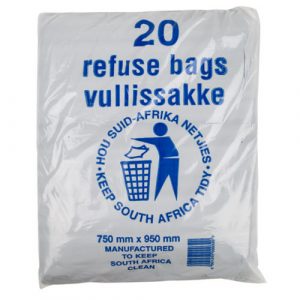 Refuse Bag Blk 28Mic 20 P/Pk