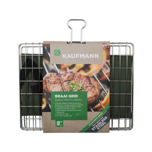 Kaufmann Braai Grid Adjustable S/Steel Box Med